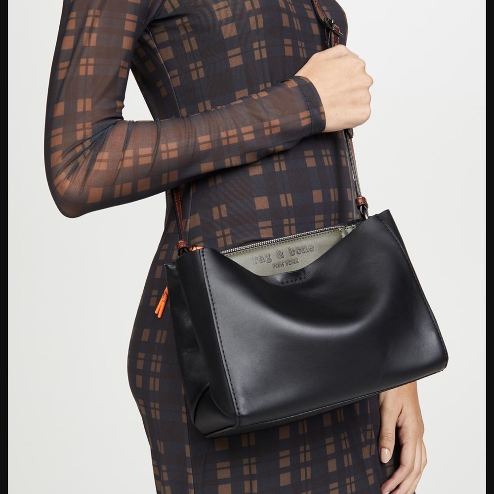 NEW Rag & Bone Passenger Leather Crossbody Black & Olive